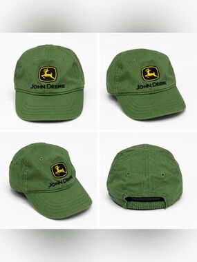 John Deere Toddler Green Embroidered Logo Stretch Fit Baseball Cap Hat